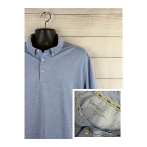 Walter Hagen Polo Mens XL Blue Golf Shirt Short Sleeve Button Collar